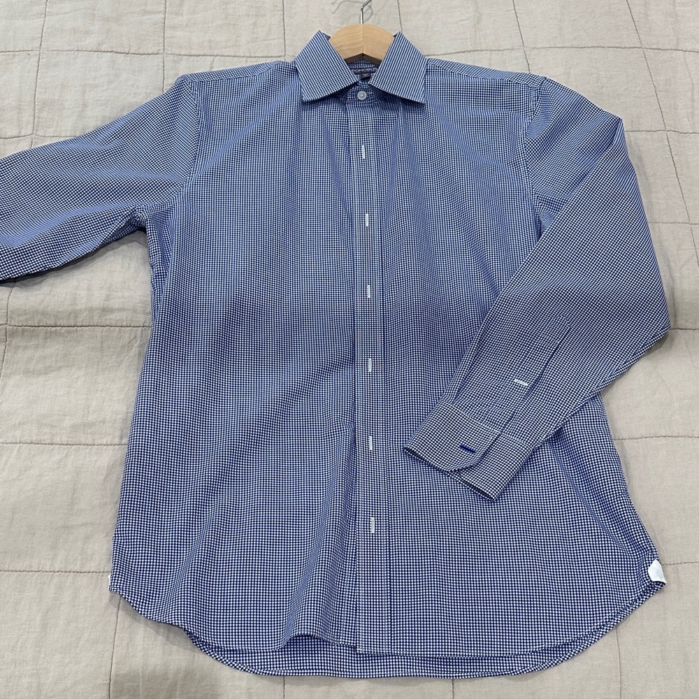 Bonobos Navy Checkered Dress Shirt